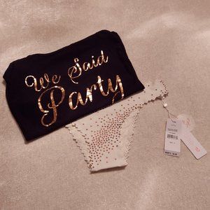 Size S PILQ City Of Stars Reversible Zig Zag Teeny Bikini Bottom Shimmer Gold +